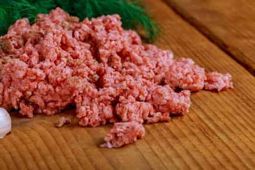 Minced meat close up