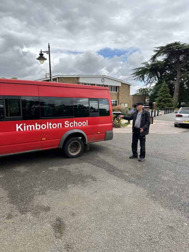 Tom Lonsdale returns to Kimbolton School for a visit, 2023
